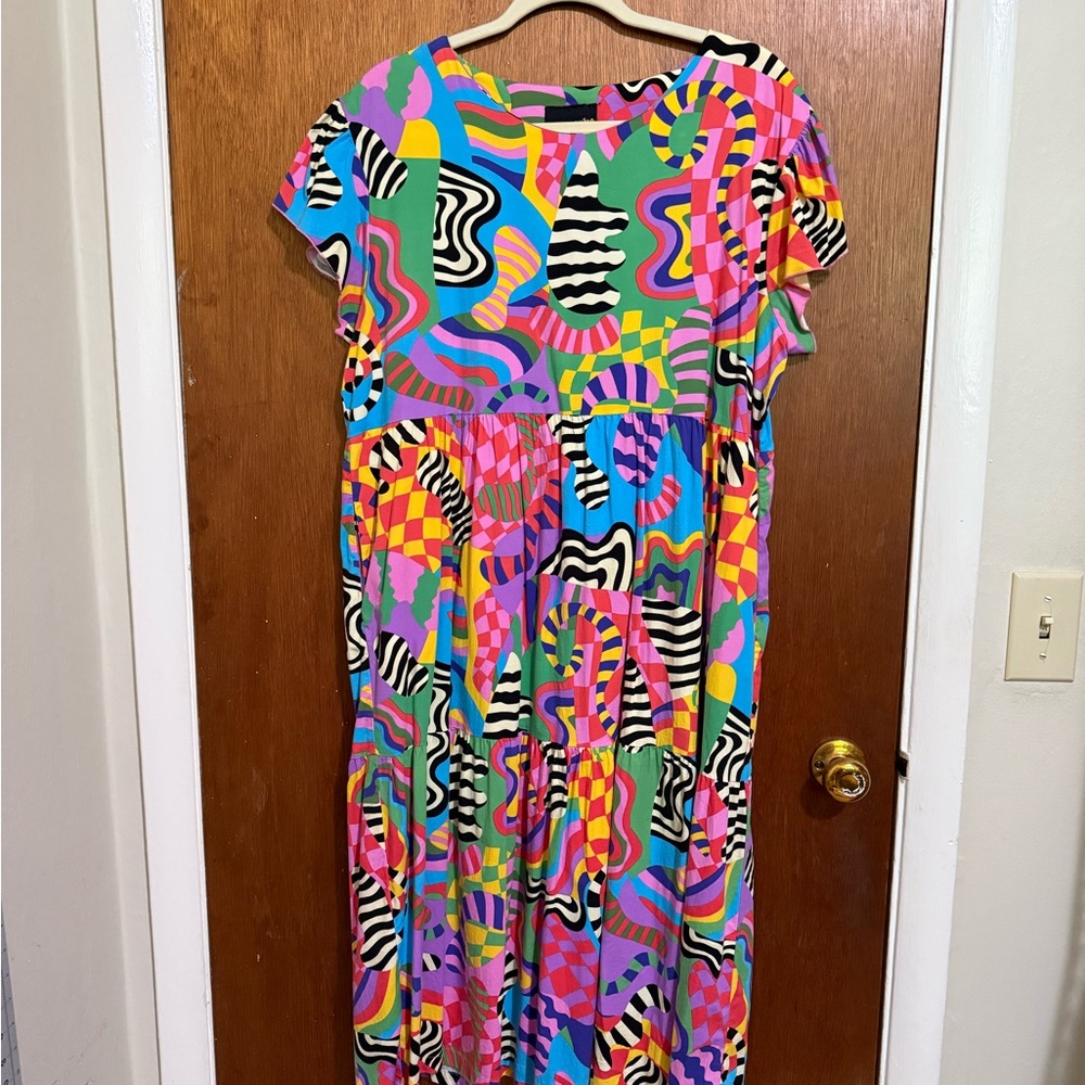Nooworks Frida Dress Party Time Print Size XL EUC - Picture 2 of 6